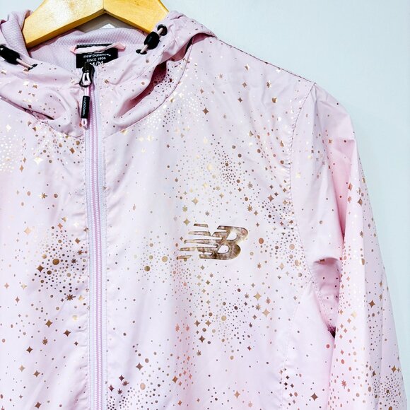 NEW BALANCE Pink iridescent windbreaker jacket | Sporty casual | Medium - Picture 4 of 10